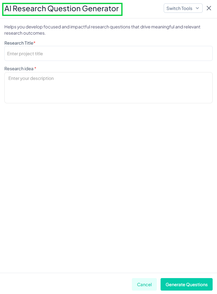 AI Research Question Generator