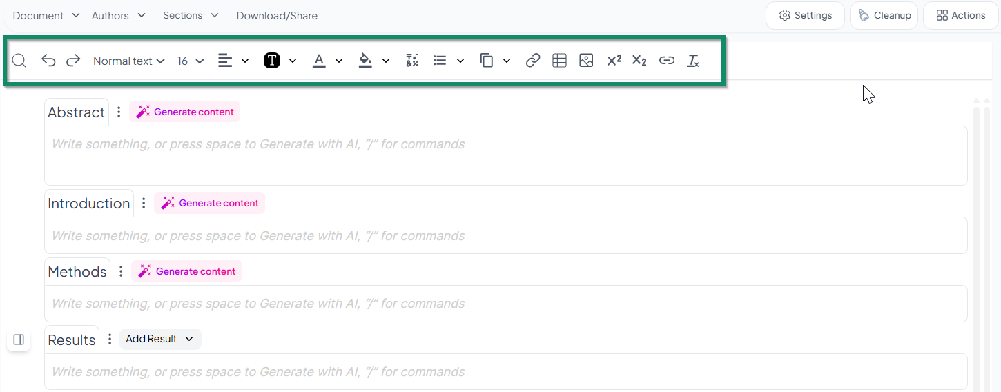 formatting