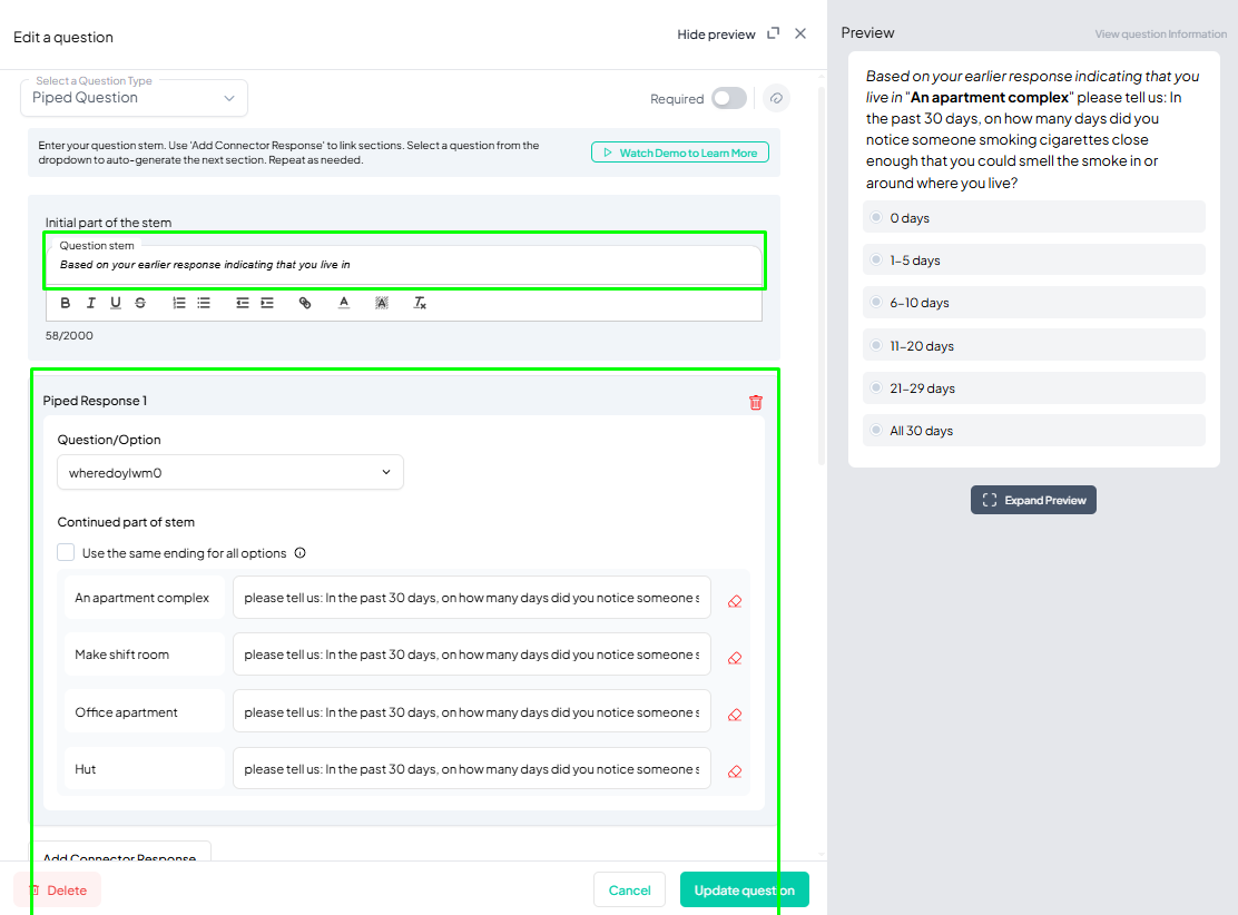 Piping Question Example Added