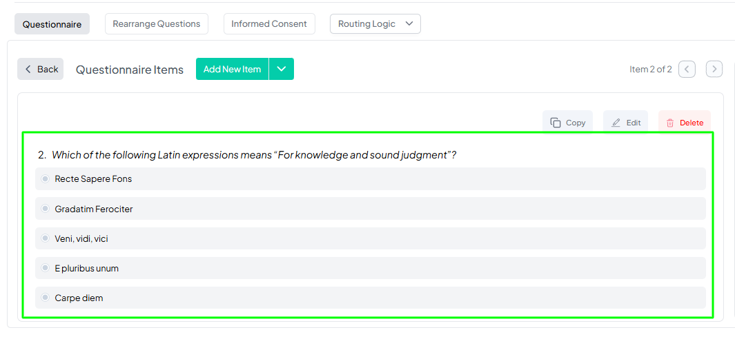 MCQ Example Pushed Preview