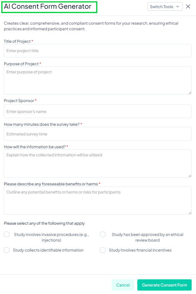 AI Consent Form Generator