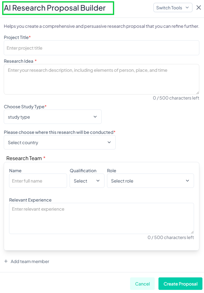AI Research Proposal Builder