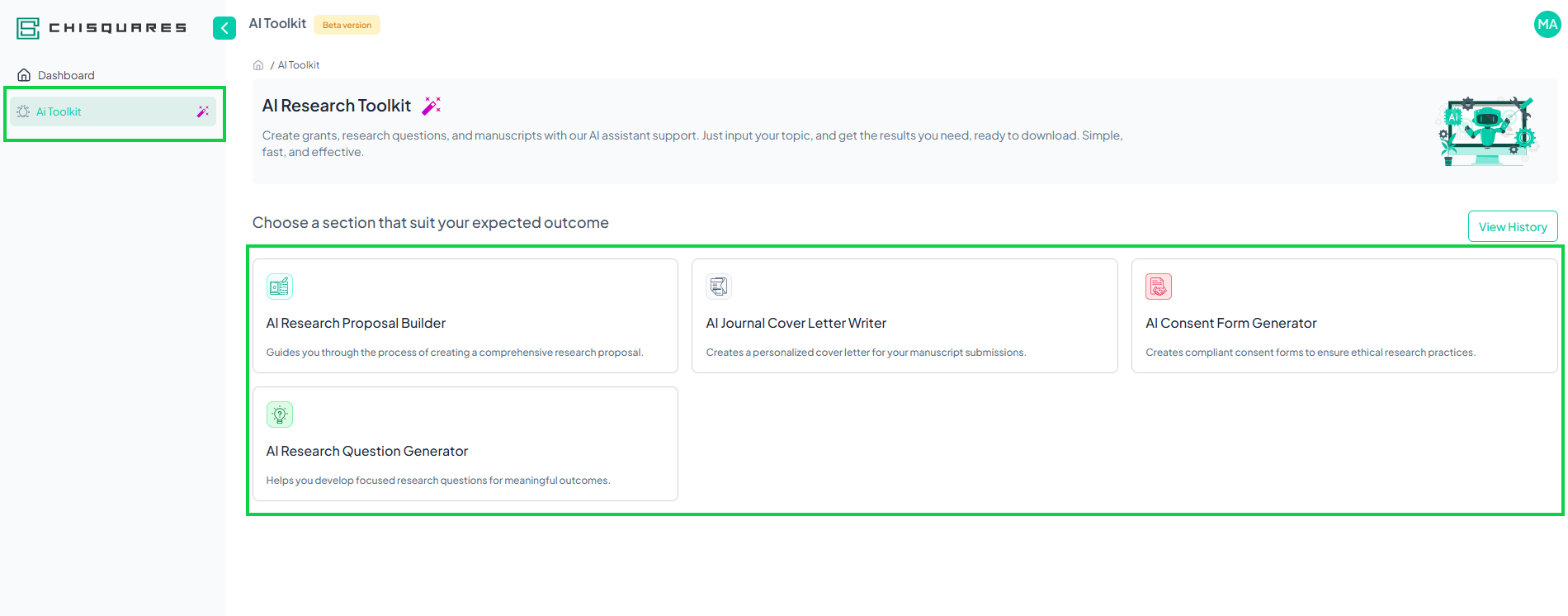 AI Research Toolkit Interface