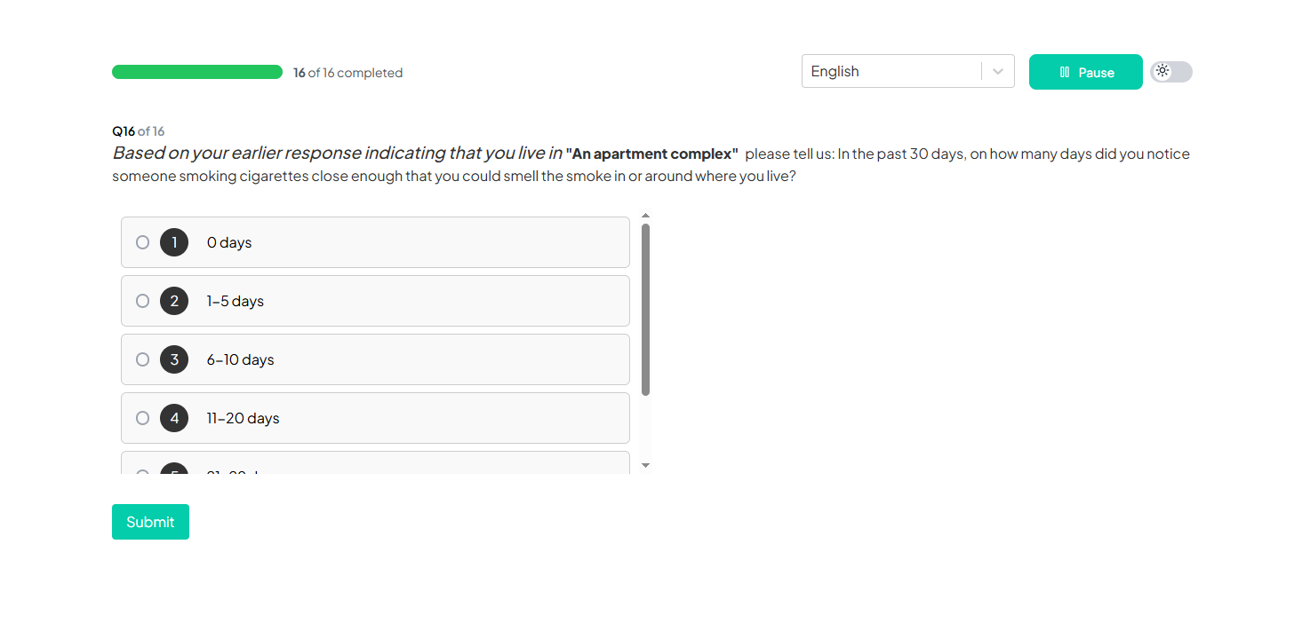 Piping Question Example Participant Portal