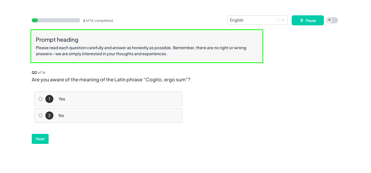Prompts Example Participant Portal