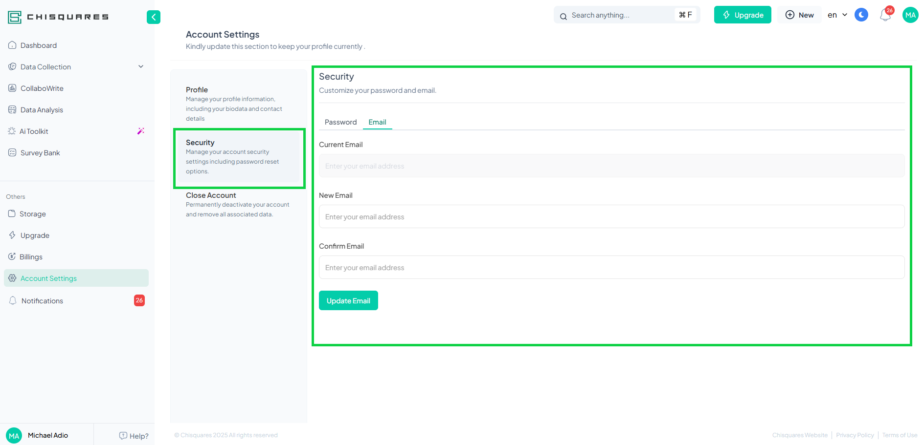 Security-Email-update